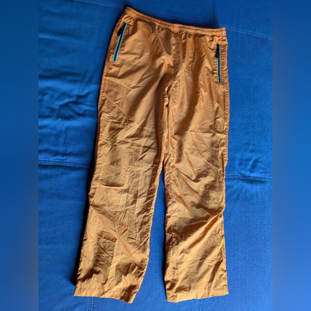 Old Navy Orange Gym Pants For Basketball Zipper Pockets & Legs Size L